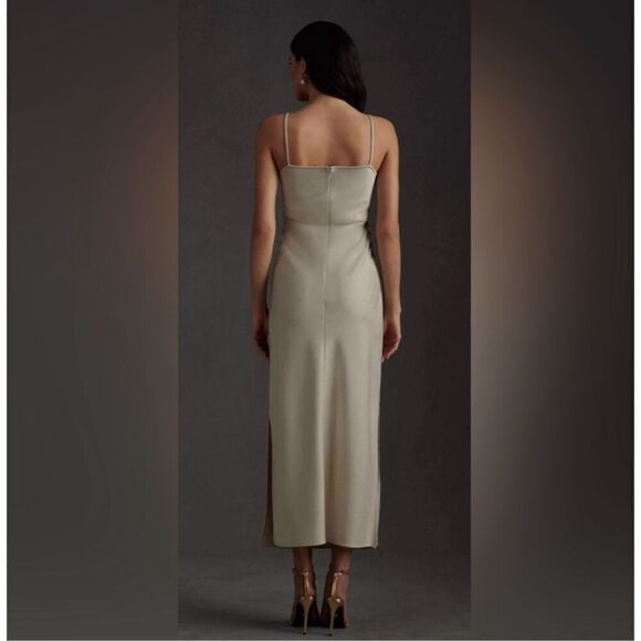 🩷HOST PICK🩷 SACHIN & BABI | Champagne Taupe Cowl-Neck Midi Slip Dress | Size 4 - Picture 2 of 12